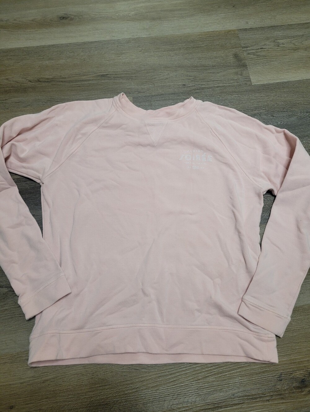 Albion Fit "Soirée" Pink Pullover Crew Neck Sweatshirt.